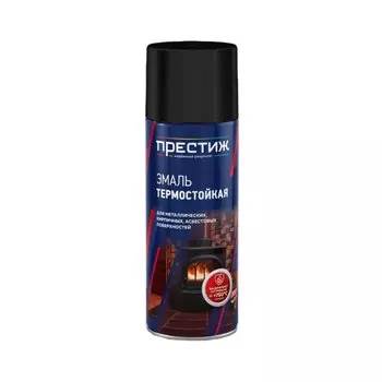 Эмаль аэрозольная, Престиж, термостойкая, матовая, черная, 425 мл