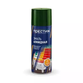 Эмаль аэрозольная, Престиж, универсальная, алкидная, глянцевая, темно-зеленая, 425 мл