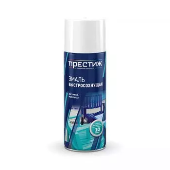 Эмаль аэрозольная, Престиж, универсальная, быстросохнущая, акриловая, полуглянцевая, белая, 425 мл