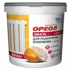 Эмаль Ореол, для радиаторов, акриловая, матовая, белая, 2.5 кг