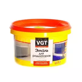 Эмаль VGT, ВД-АК-1179, для радиаторов, акриловая, полуглянцевая, супербелая, 0.5 кг