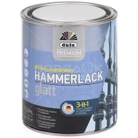 Эмаль Dufa Premium, Hammerlack, по ржавчине, алкидная, глянцевая, зеленый мох, RAL-6005, 750 мл