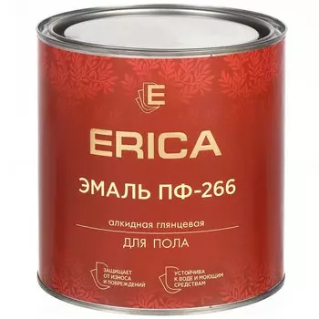 Эмаль Erica, ПФ-266, для пола, алкидная, глянцевая, золото-коричневая, 2.6 кг