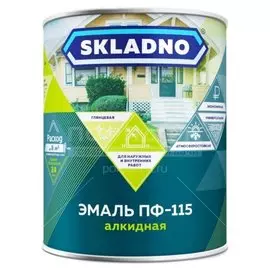 Эмаль Skladno, ПФ-115 Пром, алкидная, глянцевая, голубая, 10 кг