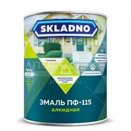 Эмаль Skladno, ПФ-115 Пром, алкидная, глянцевая, синяя, 5.5 кг