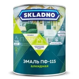Эмаль Skladno, ПФ-115 Пром, алкидная, глянцевая, вишня, 5.5 кг