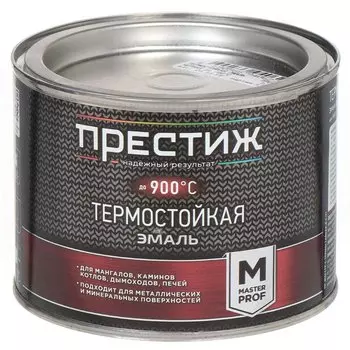 Эмаль Престиж, термостойкая, до 700С, матовая, серебристая, 0.4 кг