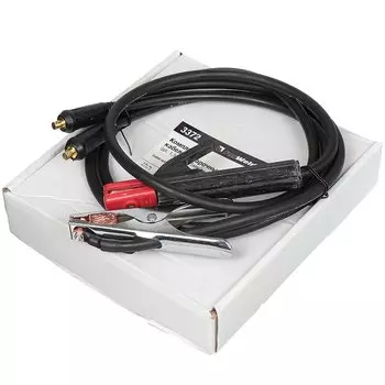 Кабели сварочные FoxWeld, 2 м, разъем 25 мм, с электрододержателем и зажимом, 3372