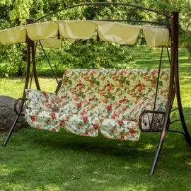 Качели садовые 3-местные, 227.7х159.2х196.8 см, 280 кг, Элит Моника, подушка, с 1285, металл
