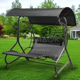 Качели садовые 3-местные, 191х173х196 см, 300 кг, Green Days, Pagoda, черно-серые, YTSW055A-d.grey, металл