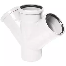 Крестовина канализационная одноплоскостная, 110х110х110 мм, 45 °, РосТурПласт, белая, 24763