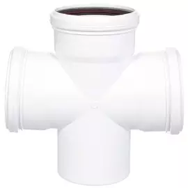 Крестовина канализационная одноплоскостная, 110х110х110 мм, 90 °, РосТурПласт, белая, 24569