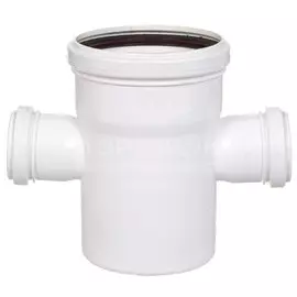 Крестовина канализационная одноплоскостная, 110х50х50 мм, 90 °, РосТурПласт, белая, 36546