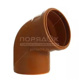 Уголок канализационный 110 мм, 90 °, РосТурПласт, наружный, рыжий, 36653