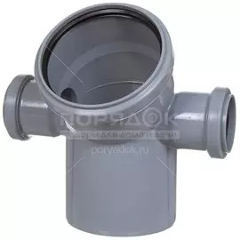 Уголок с отводом канализационный 110х50х50 мм, 45 °, левый+правый, РосТурПласт, 36685
