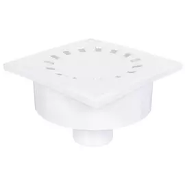 Трап канализационный прямой, 50 мм, 150х150 мм, РосТурПласт, белый, 36584