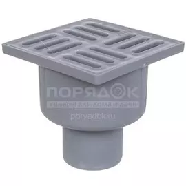 Трап канализационный прямой, 50 мм, 100х100 мм, РосТурПласт, серый, 36587