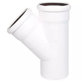 Тройник канализационный 110х110 мм, 45 °, РосТурПласт, белый, 36524