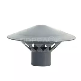 Зонт канализационный вентиляционный, 50 мм, Мультимирпласт, внутренний, серый, ЗНТ ВК 50