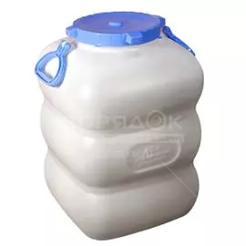 Бочка пластик, пищевая, 60 л, прямоугольная, с ручками, белая, С912БЕЛ, Гранде, Martika