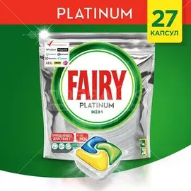 Капсулы для посудомоечной машины Fairy, Platinum All in One Лимон, 27 шт