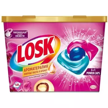 Капсулы для стирки Лоск, Ароматерапия Малазийский цветок, 18 шт