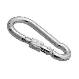 Карабин с гайкой, диаметр 6 мм, белый цинк, DIN5299D, 243420