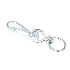 Карабин с вертлюгом, 40 мм, 2 шт, белый цинк, 243490