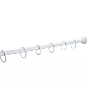 Карниз алюминий, 110 см, 200 см, телескопический, белый, РМС, РМС КРБ-110