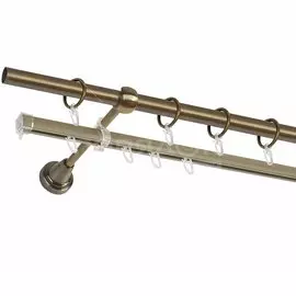 Карниз двухрядный СМ-2491/200/1Ш золото, металл, 16 мм, 1.6 м