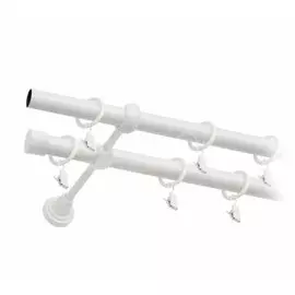 Карниз металл, диаметр 19 мм, СМ-3293/200/2Р, белый, двухрядный, 2 м