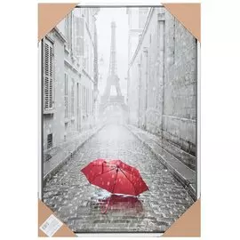 Картина 40х60 см, Эйфелева башня красный зонт, Y6-2387