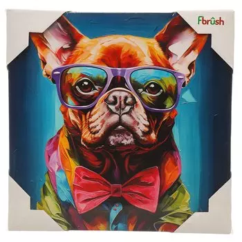 Картина холст, 30х30 см, Бульдог маслом, kt33-14770