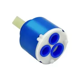 Картридж для смесителя, пластик, керамика, D40, индивидуальная упаковка, сине-белый, Juguni, 0402.100