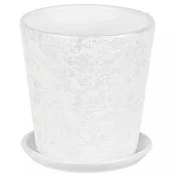 Горшок керамика, 0.9 л, 12х12 см, белый, Лава №2, 010266