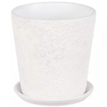 Горшок керамика, 1.5 л, 15х15.5 см, белый, Лава №3, 010273