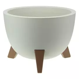 Кашпо пластик, 12 л, 35х25.5 см, белый ротанг, Idea, Флориан, М 3187