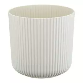 Кашпо пластик, 2.5 л, 16 см, белый ротанг, Idea, Вельвет