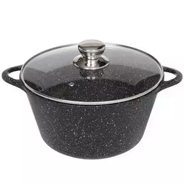 Кастрюля алюминий, антипригарное покрытие, 5 л, с крышкой, Горница, Гранит, к2732аг