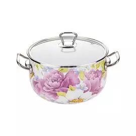 Кастрюля эмалированная Interos Пион 2545, 4 л