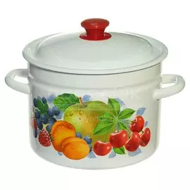 Кастрюля эмалированная сталь, 6 л, с крышкой, крышка сталь, Керченский металлургический завод, 41804-182/6