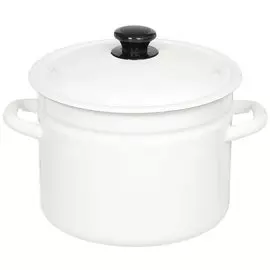 Кастрюля эмалированная сталь, 6 л, с крышкой, крышка сталь, Керченский металлургический завод, 41804-182