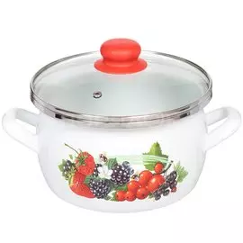 Кастрюля эмалированная Сантэкс Ягоды 1-2430112, 3 л