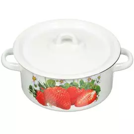 Кастрюля эмалированная сталь, 2 л, с крышкой, крышка сталь, Сибирские товары, С1610.П*59/*78/*44/*59/С