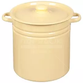 Кастрюля эмалированная сталь, 12 л, с крышкой, крышка сталь, цилиндр, Сибирские товары, С41624/.3П/СГ/3/П/3СГ