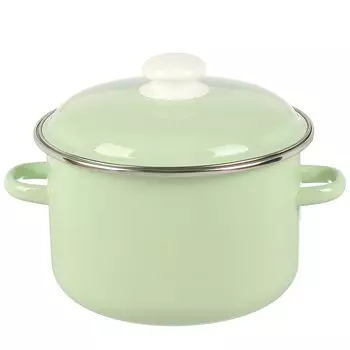 Кастрюля эмалированная сталь, 4 л, с крышкой, крышка сталь, Сибирские товары, 9MD201P, салатовая, индукция