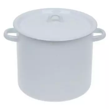 Кастрюля эмалированная сталь, 5.5 л, с крышкой, крышка сталь, петля, Сибирские товары, С41617.СГ, серо-голубая