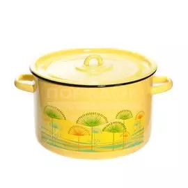 Кастрюля эмалированная сталь, 7 л, с крышкой, крышка сталь, СтальЭмаль, 1с18с, индукция