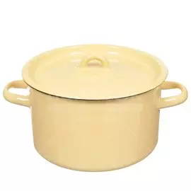 Кастрюля эмалированная сталь, 2.9 л, с крышкой, крышка сталь, СтальЭмаль, 2с16/1, индукция