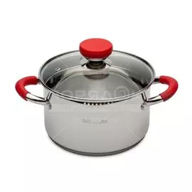 Кастрюля нержавеющая сталь, 2.5 л, с крышкой, Attribute, Azimut, ASH018